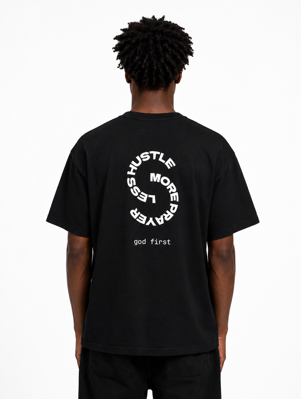 T-Shirt "less hustle more prayer"