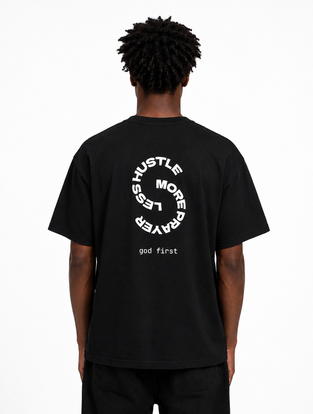 T-Shirt "less hustle more prayer"